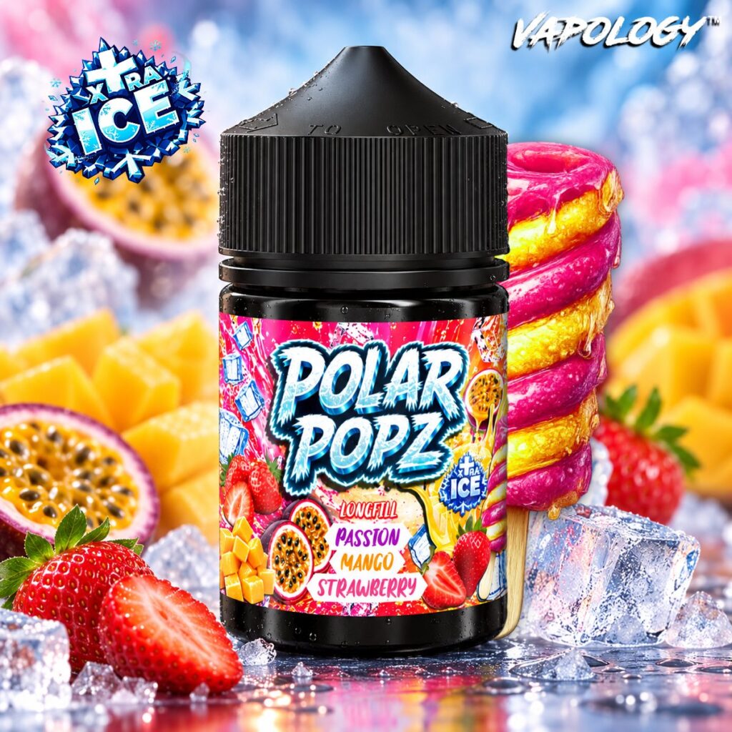 Polar Popz 60ml longfill vape bottle, PMS flavour, by Vapology