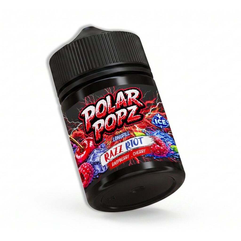 Slushee 60ml longfill vape bottle, Razz Riot flavour, by Vapology