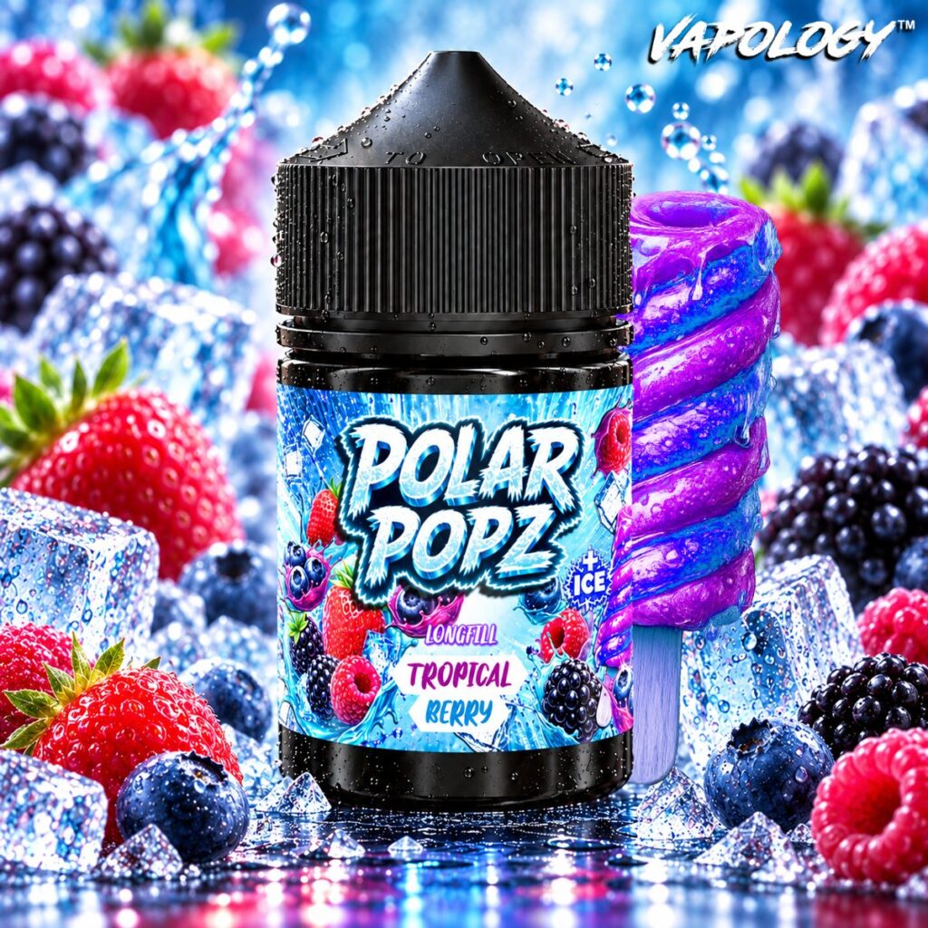 Polar Popz Polar Popz 60ml longfill vape bottle, Tropical Berry flavour, by Vapology60ml longfill vape bottle, Tropical Berry flavour, by Vapology